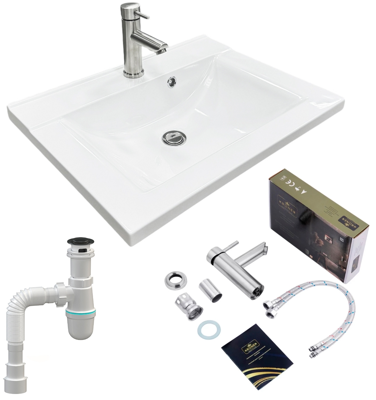 Набір для ванної Adamant Quanto 60 з сифоном Click-Clack + змішувач (4824296208001)