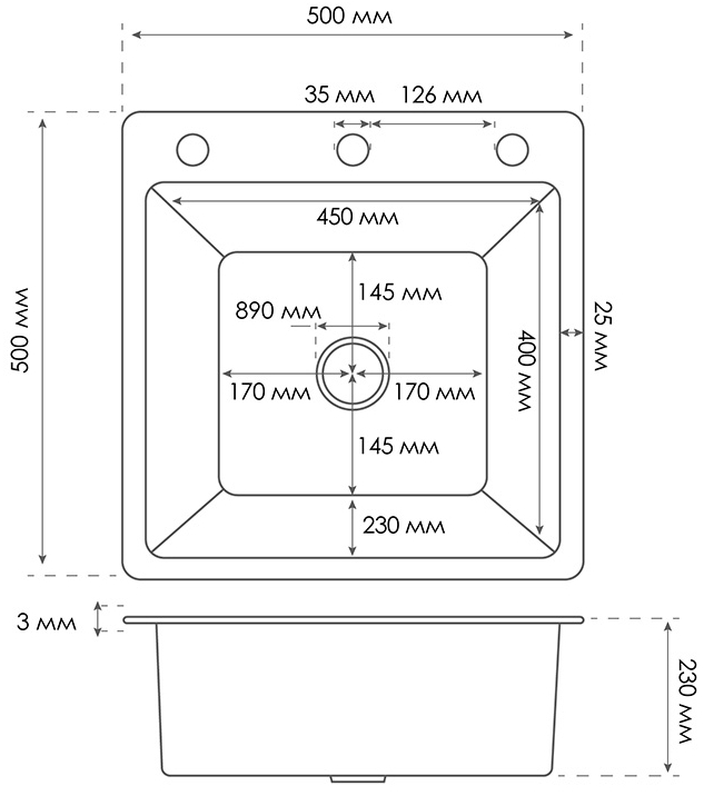 Britc HM HS5050 нержавійка Габаритні розміри