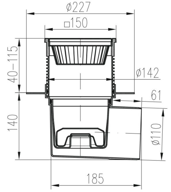 MCH 424 SN (d110) Габаритные размеры