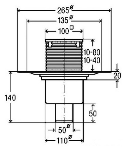 Viega (583224) DN50 100x100 Габаритні розміри