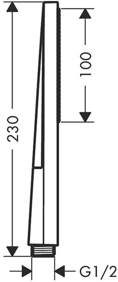 Hansgrohe Pulsify E 100 1jet EcoSmart+ Brushed Black Chrome 24321340 Габаритні розміри