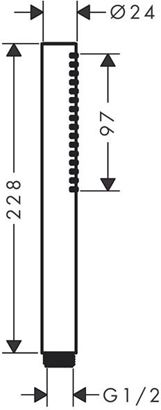 Hansgrohe Pulsify S 100 1jet EcoSmart Brushed Black Chrome 24125340 Габаритні розміри