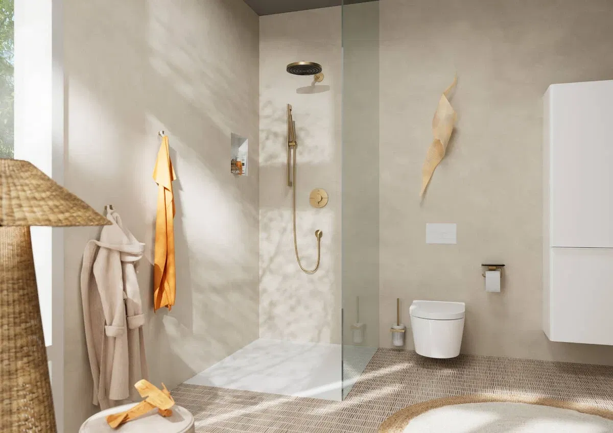 Лійка для ручного душу Hansgrohe Pulsify S 100 1jet EcoSmart+ Polished Gold Optic 24126990 огляд - фото 8