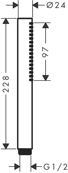Hansgrohe Pulsify S 100 1jet EcoSmart+ Polished Gold Optic 24126990 Габаритні розміри