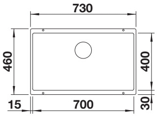 Blanco Rotan 700-U (526099) Черный Габаритные размеры