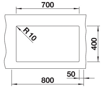 Blanco Rotan 700-U (526099) Черный Габаритные размеры