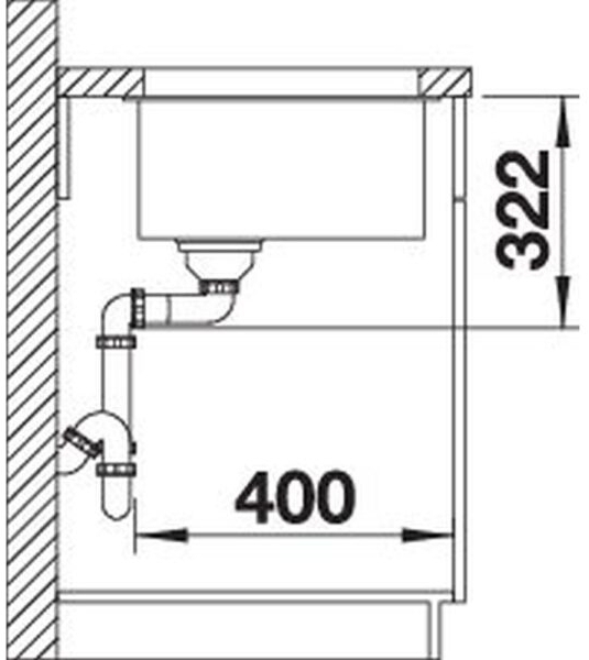 Blanco Subline 700-U Level (527355) Вулканический серый Габаритные размеры