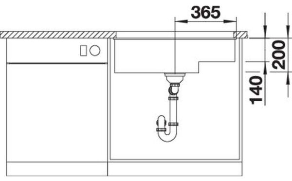 Blanco Subline 700-U Level (527355) Вулканический серый Габаритные размеры