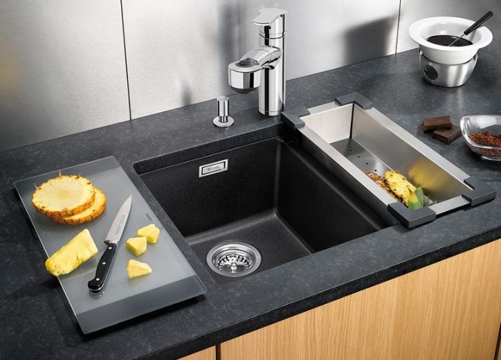 Кухонна мийка Blanco Subline 340 160-U (523558) Антрацит ціна 18750 грн - фотографія 2
