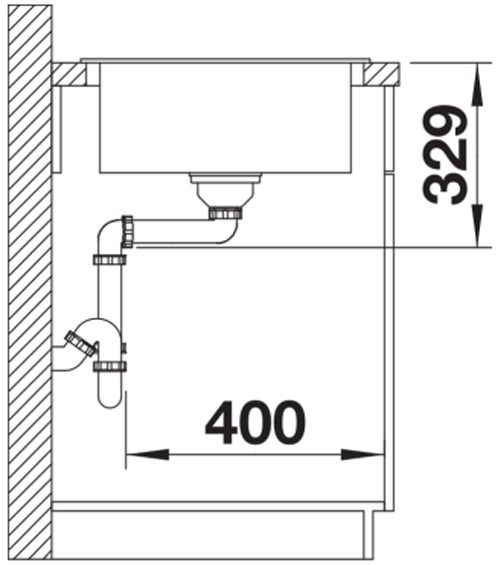 Blanco Sona 45 S (525970) Черный Габаритные размеры
