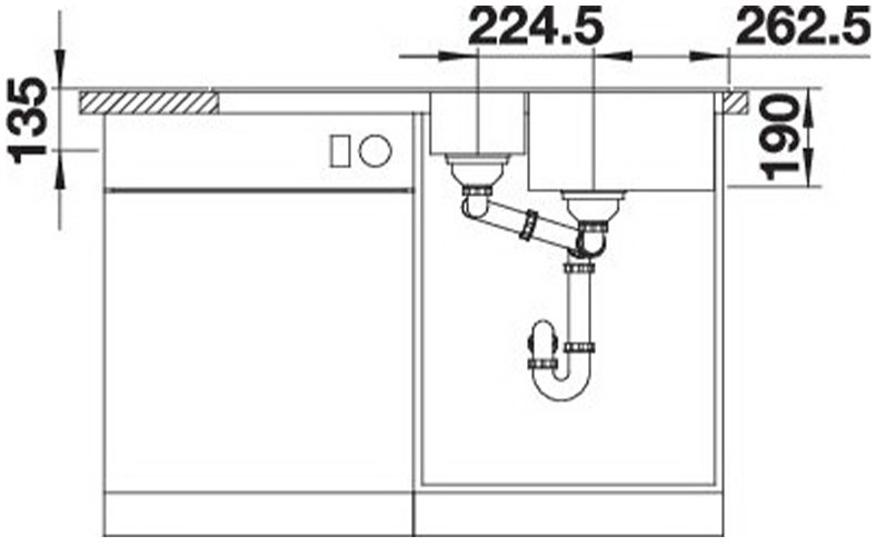 Blanco Legra 6 S (527271) Вулканічний сірий Габаритні розміри
