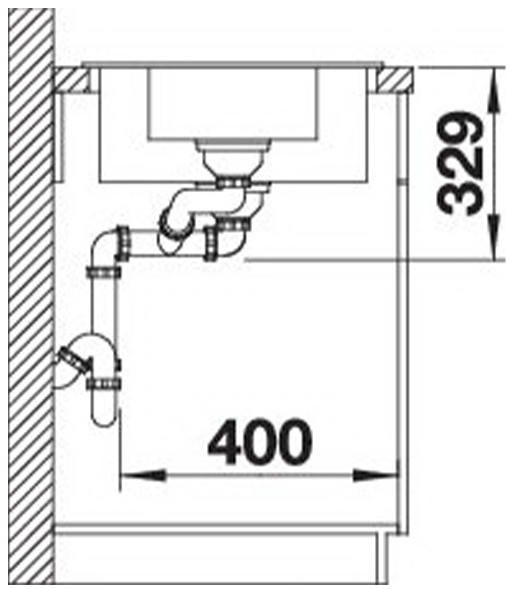 Blanco Legra 6 S (527271) Вулканічний сірий Габаритні розміри