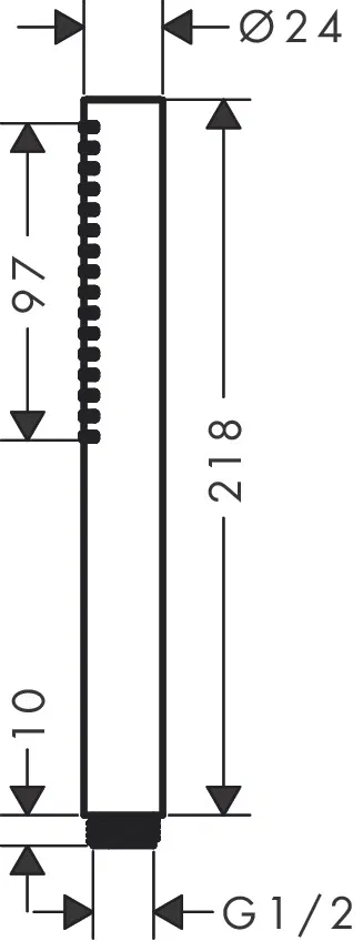 Hansgrohe Pulsify S 100 1jet EcoSmart Brushed Bronze 24125140 Габаритні розміри