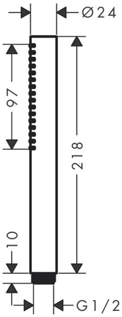 Hansgrohe Pulsify S 100 1jet EcoSmart+ Matt White 24126700 Габаритні розміри