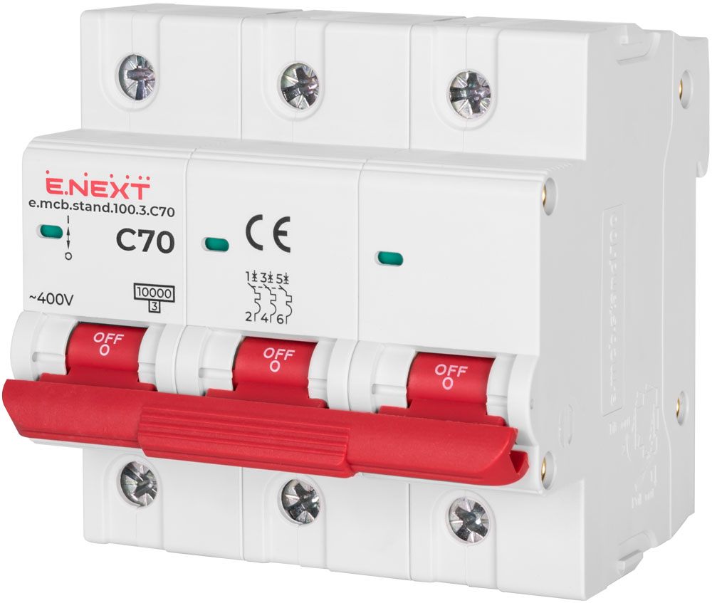 Автоматичний вимикач E.NEXT e.mcb.stand.100.3.C70 (s002201) ціна 0 грн - фотографія 2