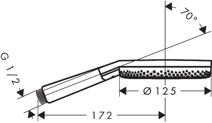 Hansgrohe Raindance Alive Select S 3jet EcoSmart Polished Gold Optic 24511990 Габаритні розміри