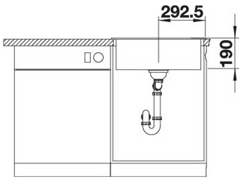 Blanco Legra 6 (523332) Антрацит Габаритні розміри