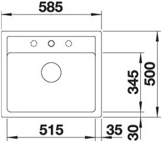 Blanco Legra 6 (523332) Антрацит Габаритні розміри