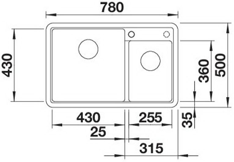 Blanco Legra 8 (526229) Кава Габаритні розміри
