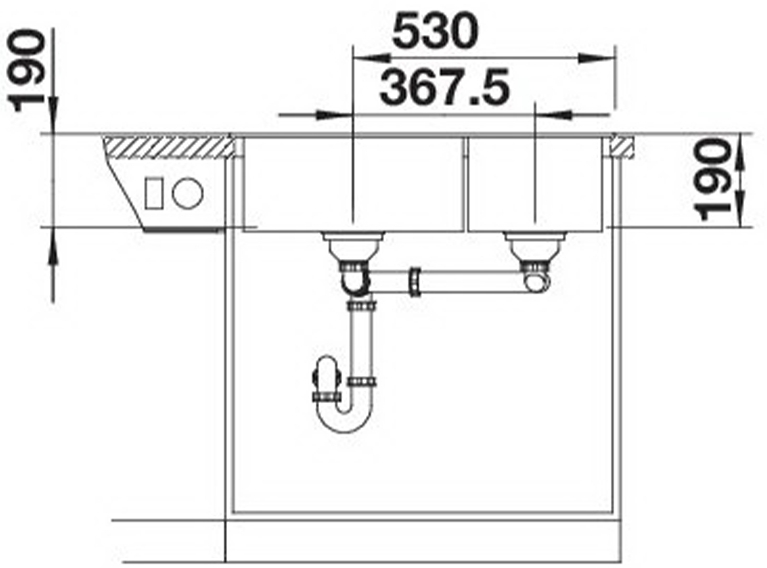 Blanco Legra 8 (526223) Чорний Габаритні розміри