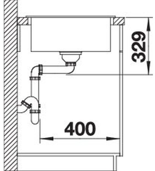 Blanco Legra 45 S (527268) Вулканічний сірий Габаритні розміри