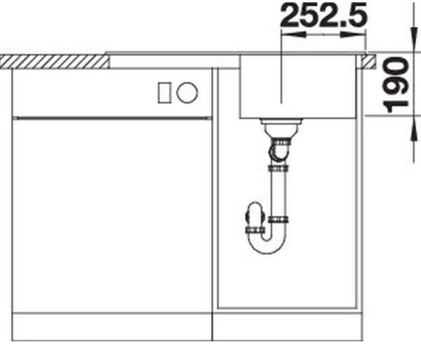 Blanco Legra 45 S (527268) Вулканічний сірий Габаритні розміри