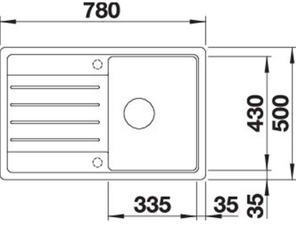 Blanco Legra 45 S (526083) Чорний Габаритні розміри