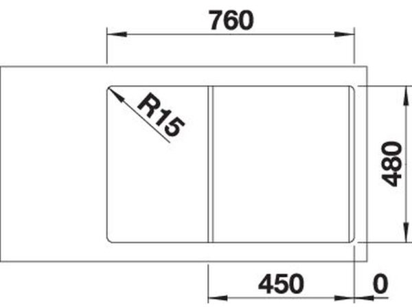 Blanco Legra 45 S (526083) Чорний Габаритні розміри