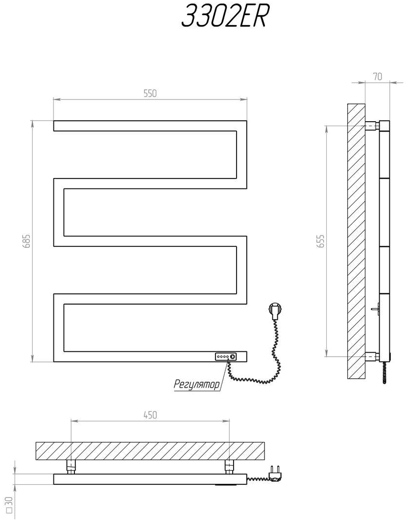 Kosser Зета 685х550 ER (ЗЗ02ER) (Уцінка) Габаритні розміри