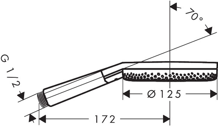 Hansgrohe Raindance Alive Select S 3jet EcoSmart+ Matt White 24512700 Габаритні розміри