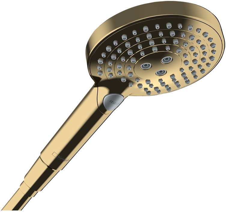 Ручний душ Hansgrohe Raindance Select S PowderRain 120 3jet P EcoSmart Polished Gold Optic 26515990