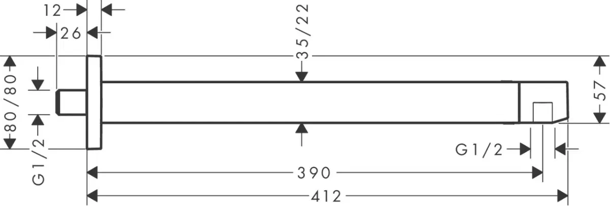 Hansgrohe E 390 Matt White 24337700 Габаритні розміри