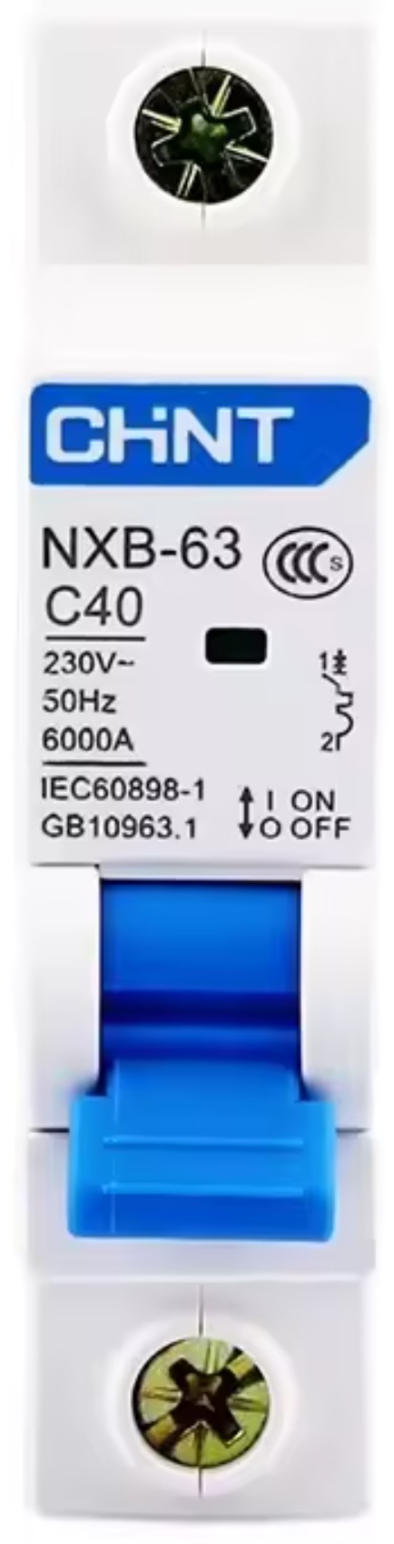 Автоматический выключатель Chint NXB-63 1P, C40, 6kA (814018)