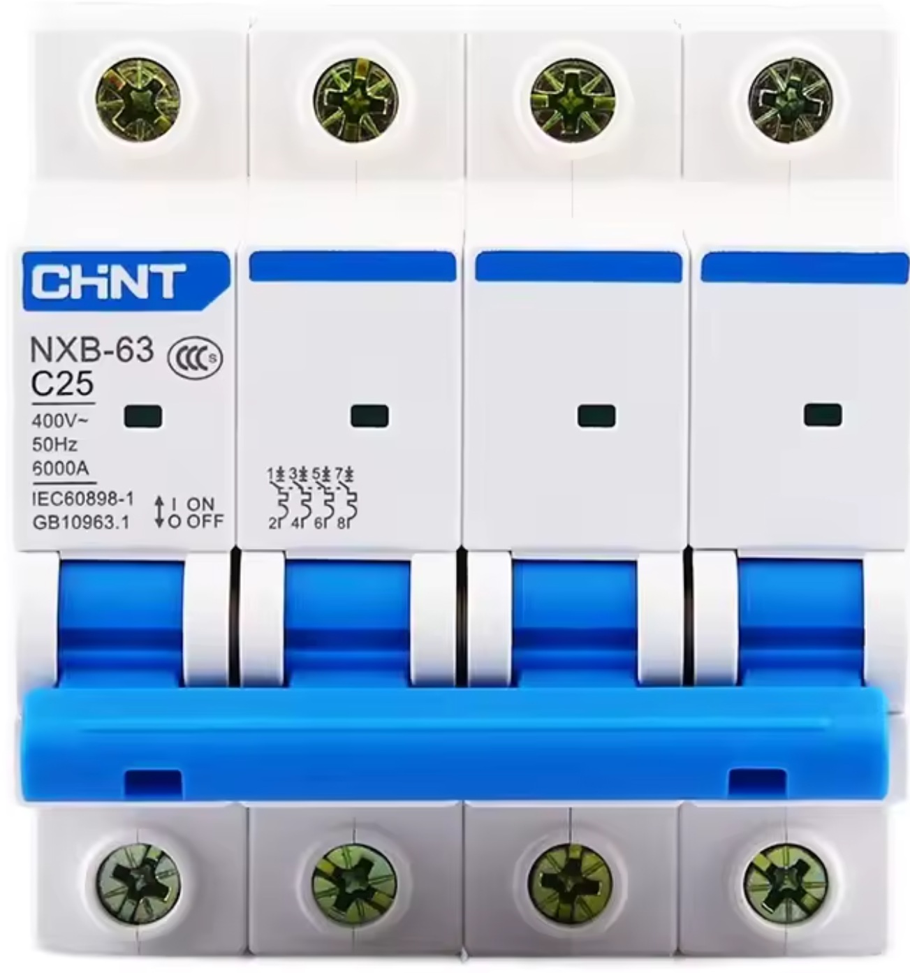 Автоматический выключатель Chint NXB-63 4P, C25, 6kA (814250) цена 0 грн - фотография 2