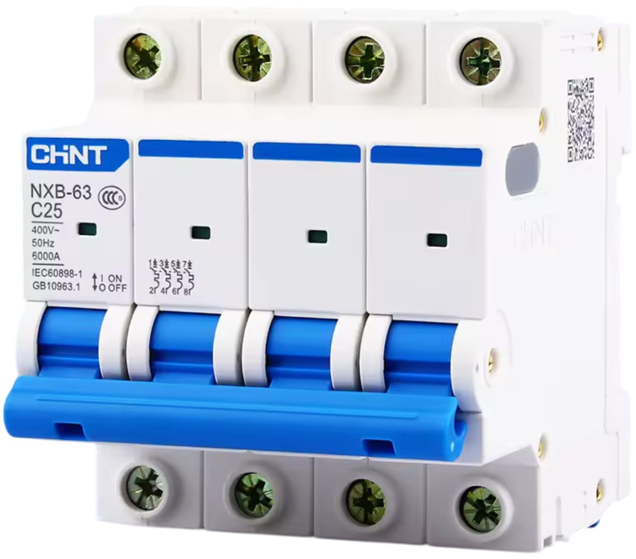 Автоматический выключатель Chint NXB-63 4P, C25, 6kA (814250)