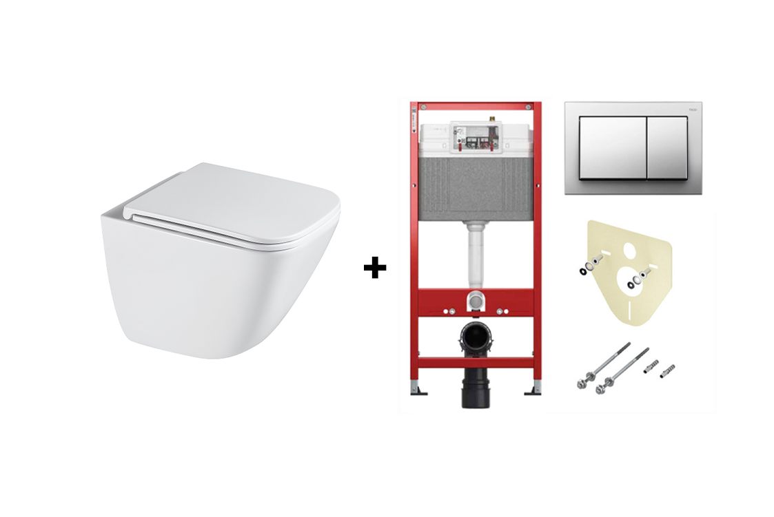 Aquavea Unico-BI з сидінням white + інст. TECEbase 4в1 + клавіша хром (9240701)