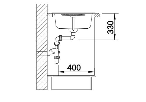 Blanco Zia 45 S (527200) Ніжний білий Габаритні розміри