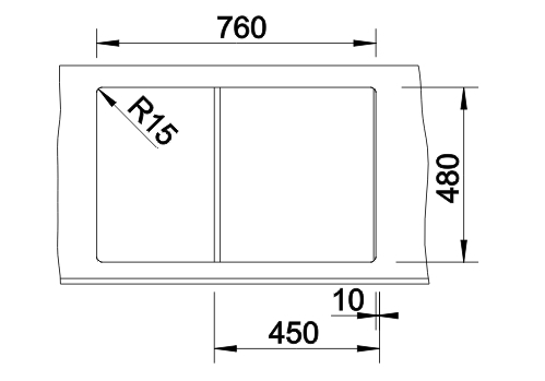Blanco Zia 45 S (526013) Чорний Габаритні розміри