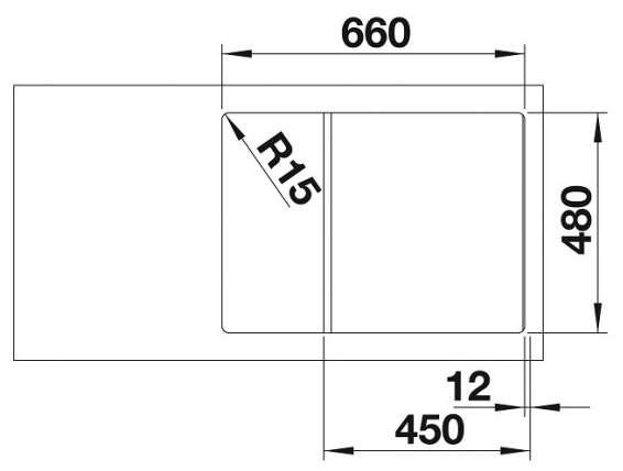 Blanco Zia 45 S Compact (524725) Білий Габаритні розміри