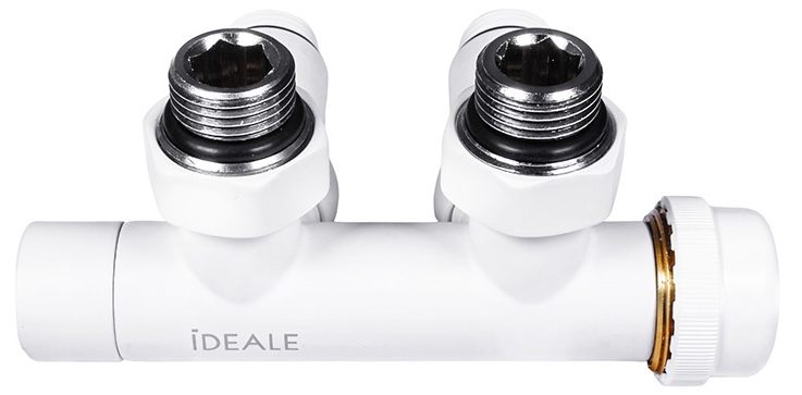 в продаже Комплект кранов с термоголовкой Ideale Duo 1/2”x1/2” белый - фото 3