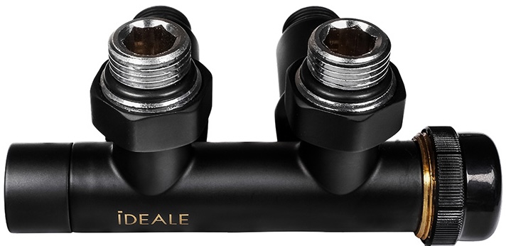 в продаже Комплект кранов с термоголовкой Ideale Duo 1/2”x1/2” черный - фото 3