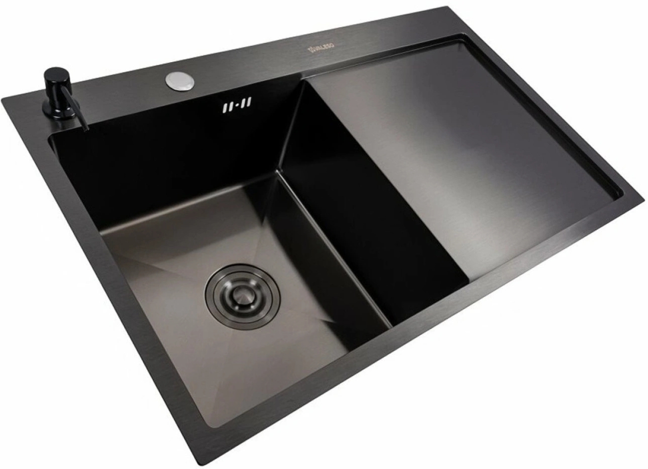 Кухонная мойка Valeso Handmade CM 78x50 L PVD черная цена 5353 грн - фотография 2