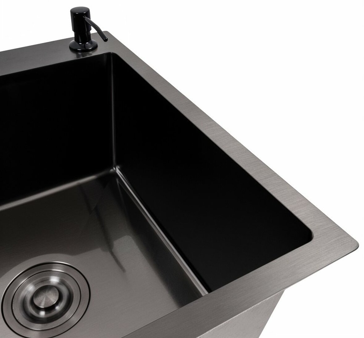 в продажу Кухонна мийка Valeso Handmade CM 65x50 R PVD чорна - фото 3