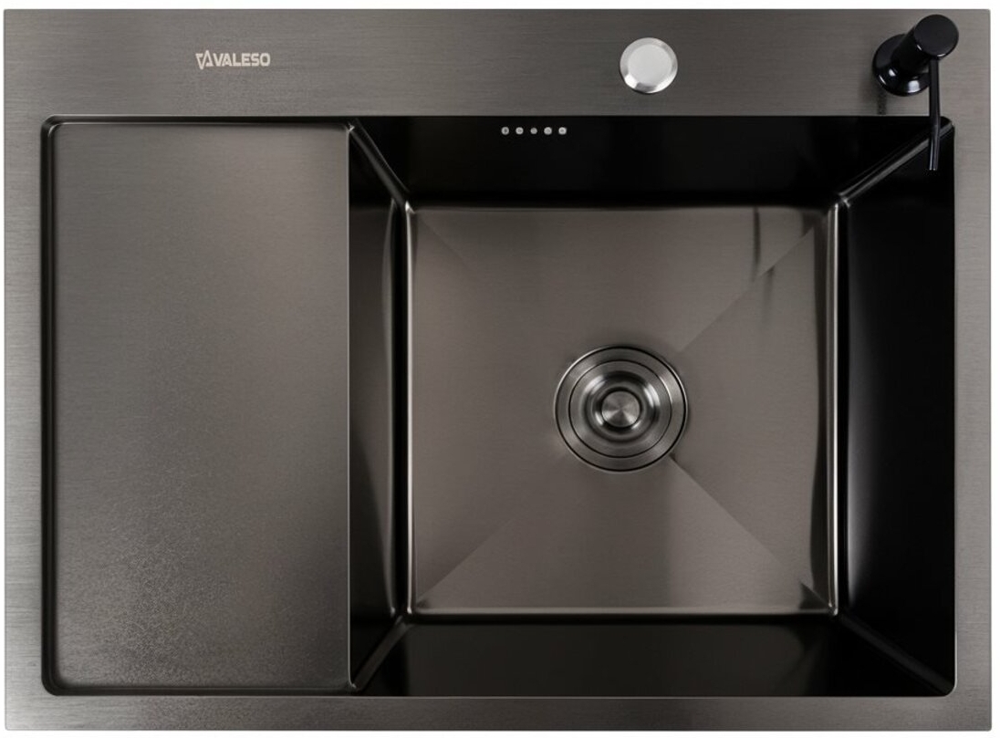 Кухонна мийка Valeso Handmade CM 65x50 R PVD чорна