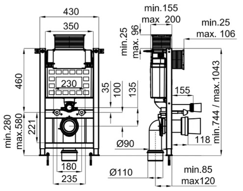 Noken Smart-line (100168848) Габаритные размеры