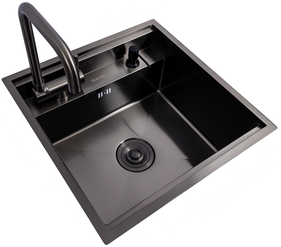 в продажу Кухонна мийка Valeso Handmade CM 50x50 прихована PVD чорна - фото 3