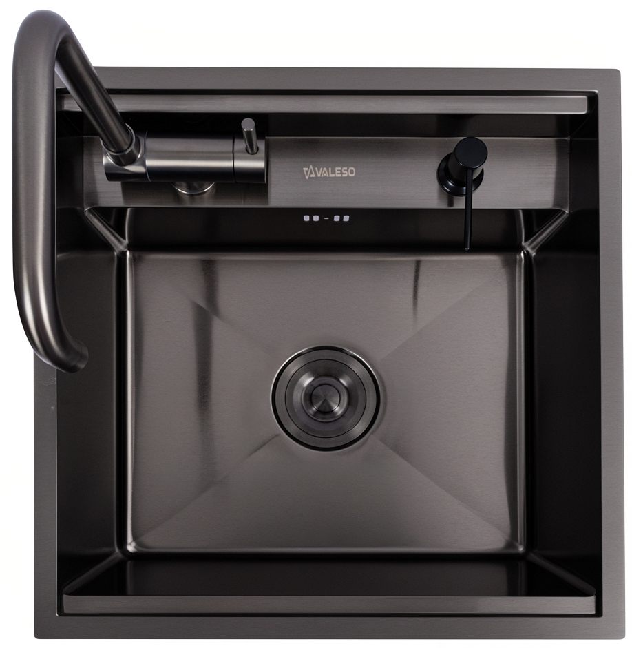 Кухонна мийка Valeso Handmade CM 50x50 прихована PVD чорна