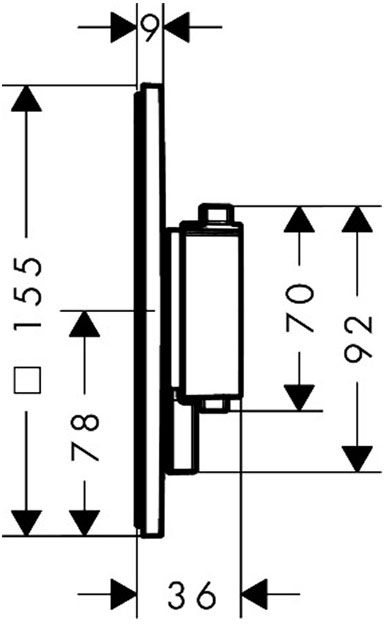 Hansgrohe Ecostat Comfort Q Matt White 33713700 Габаритные размеры