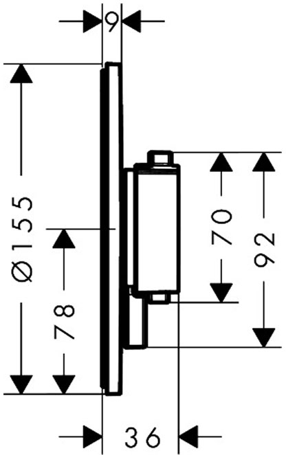 Hansgrohe Ecostat Comfort S Matt White 33715700 Габаритные размеры