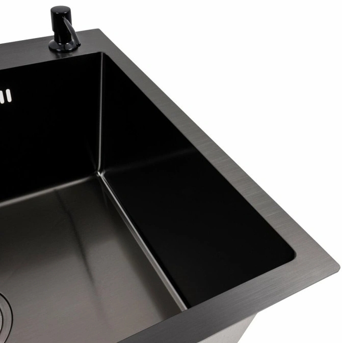 в продажу Кухонна мийка Valeso Handmade 60x50 PVD чорна - фото 3